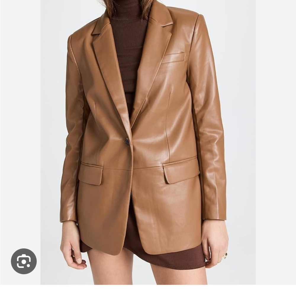 ENGLISH FACTORY FAUX LEATHER BLAZER - XS - Picture 2 of 5